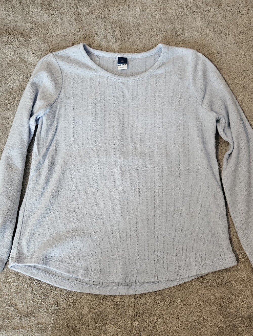 Girls Light Blue Long Sleeve Knit Top Medium